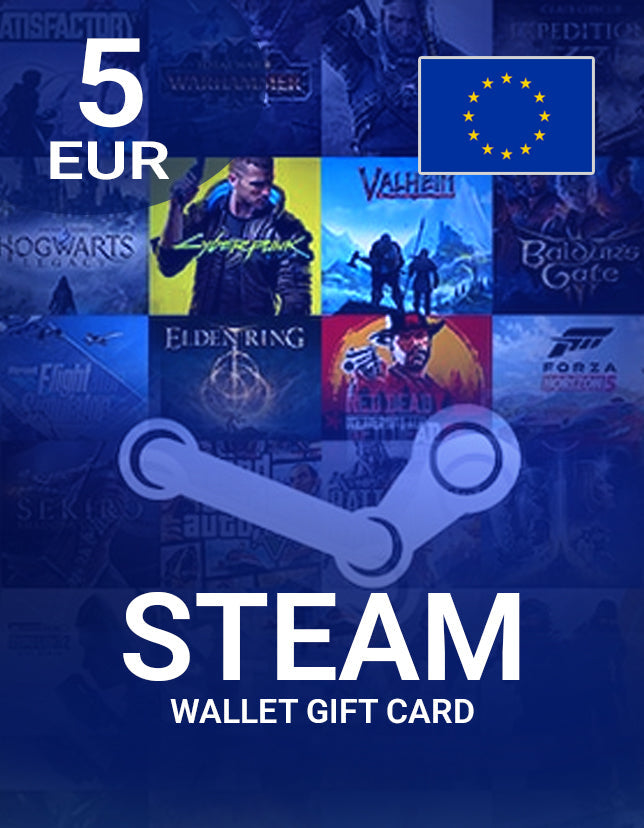 Steam Wallet Gift Card 5 EUR Key - EU - cdkeyshere.com