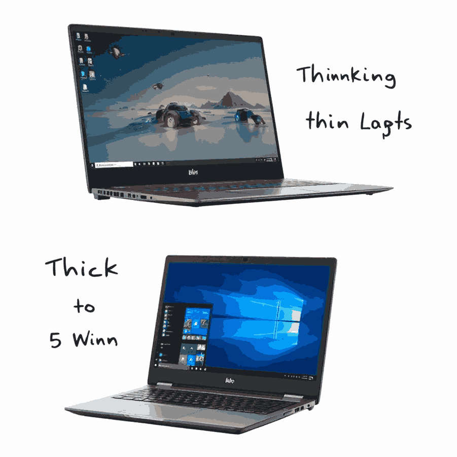 Cost comparison of thick and thin gaming laptops based on performance 