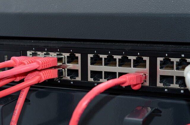 Network switch with cables